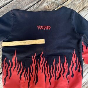 Cool Shirtz Black and Red Graphic Hoodie “You Died”- Like New